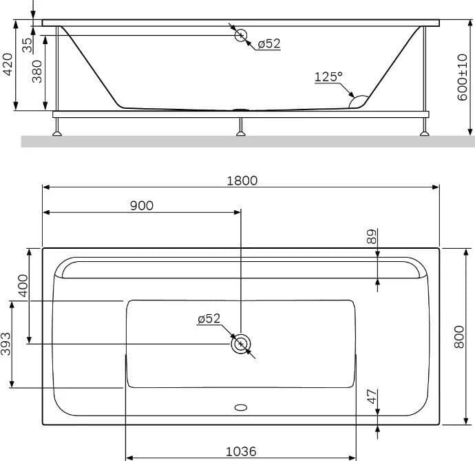 картинка Акриловая ванна AM.PM Inspire V2.0 180х80 с каркасом W52A-180-080W-R 