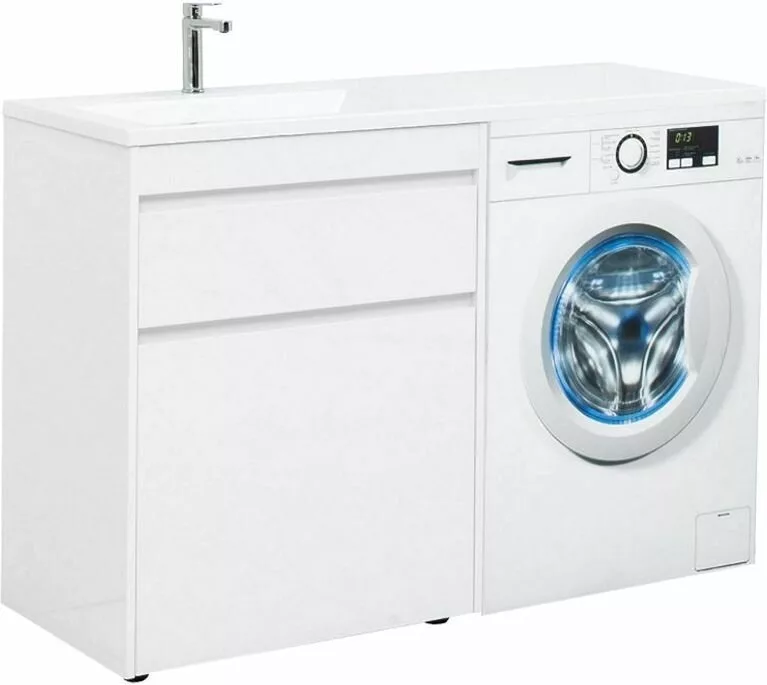фото Тумба с раковиной Aquanet Токио 130 L белый (напольная, 1 ящик) арт. 00239302 
