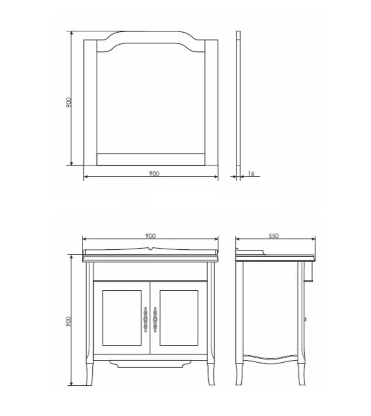 фото Тумба с раковиной Comforty Версаль 3130383 90 см, с раковиной Comforty JS90, напольная, слоновая кость 