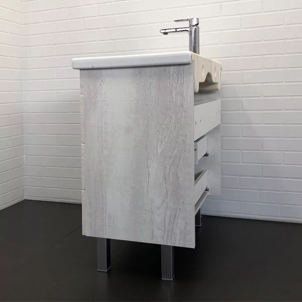 фото Тумба с раковиной Comforty Никосия 70Н дуб белый 
