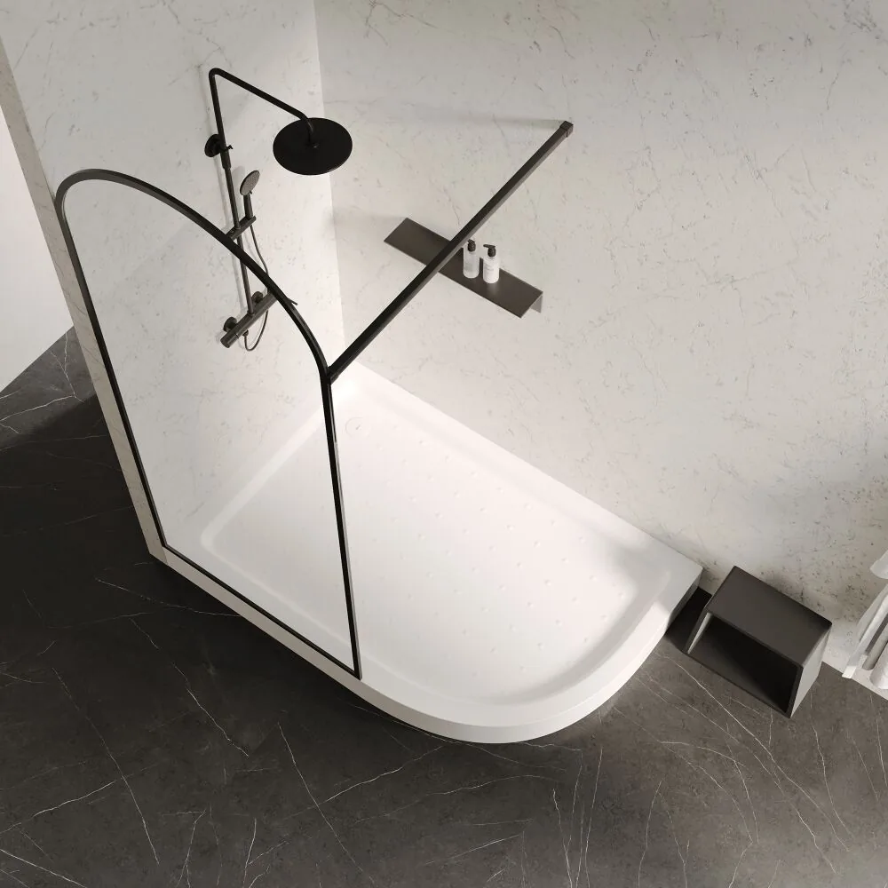 фото Душевой поддон ABBER AD3E109 L 100х90 асимметричный акриловый белый 