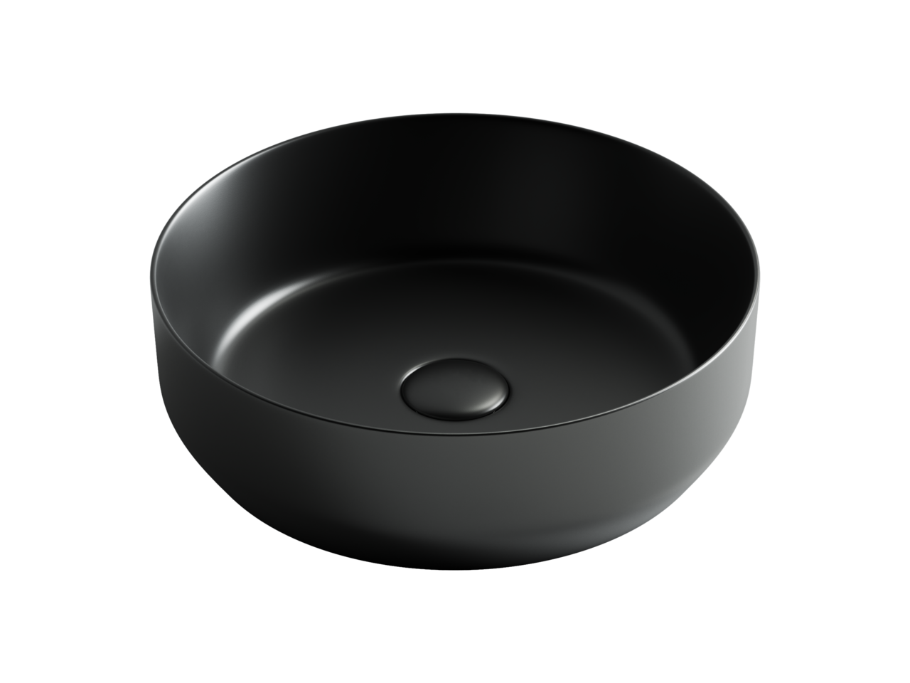 картинка Накладная раковина Ceramicanova Element CN6022MB цвет черный матовый 39х39 см 