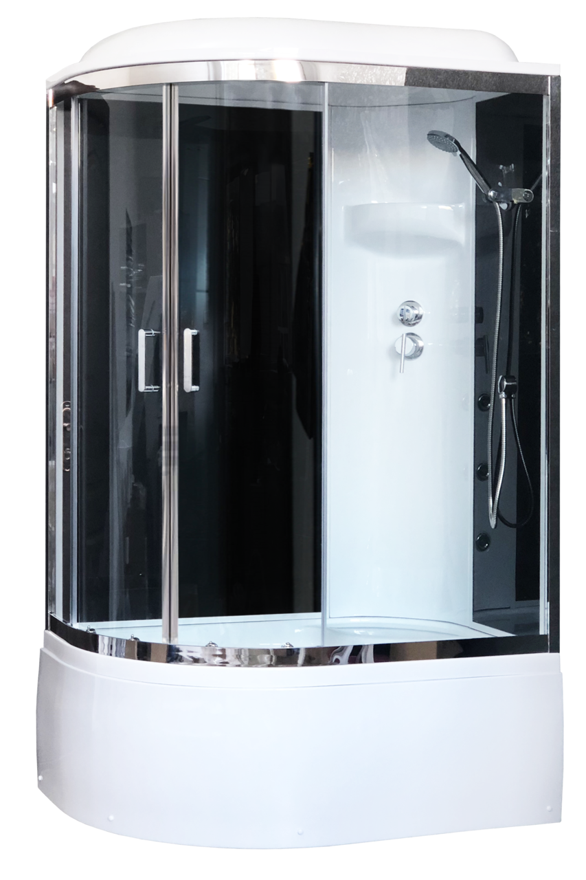 картинка Душевая кабина Royal Bath 8120BK6-BT-CH (черное/прозрачное) правая 120x80x217 