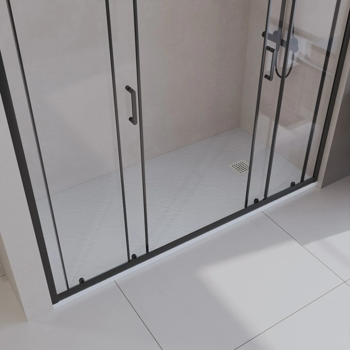 фото Душевой поддон из искусственного мрамора с сифоном BelBagno UNO TRAY-MR-UNO-AH-170/80-35-W-BO 