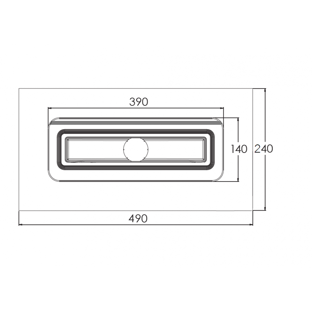 картинка Желоб водосток BERGES SIMPEL 800 хром глянец, боковой выпуск S-сифон D50 H60 