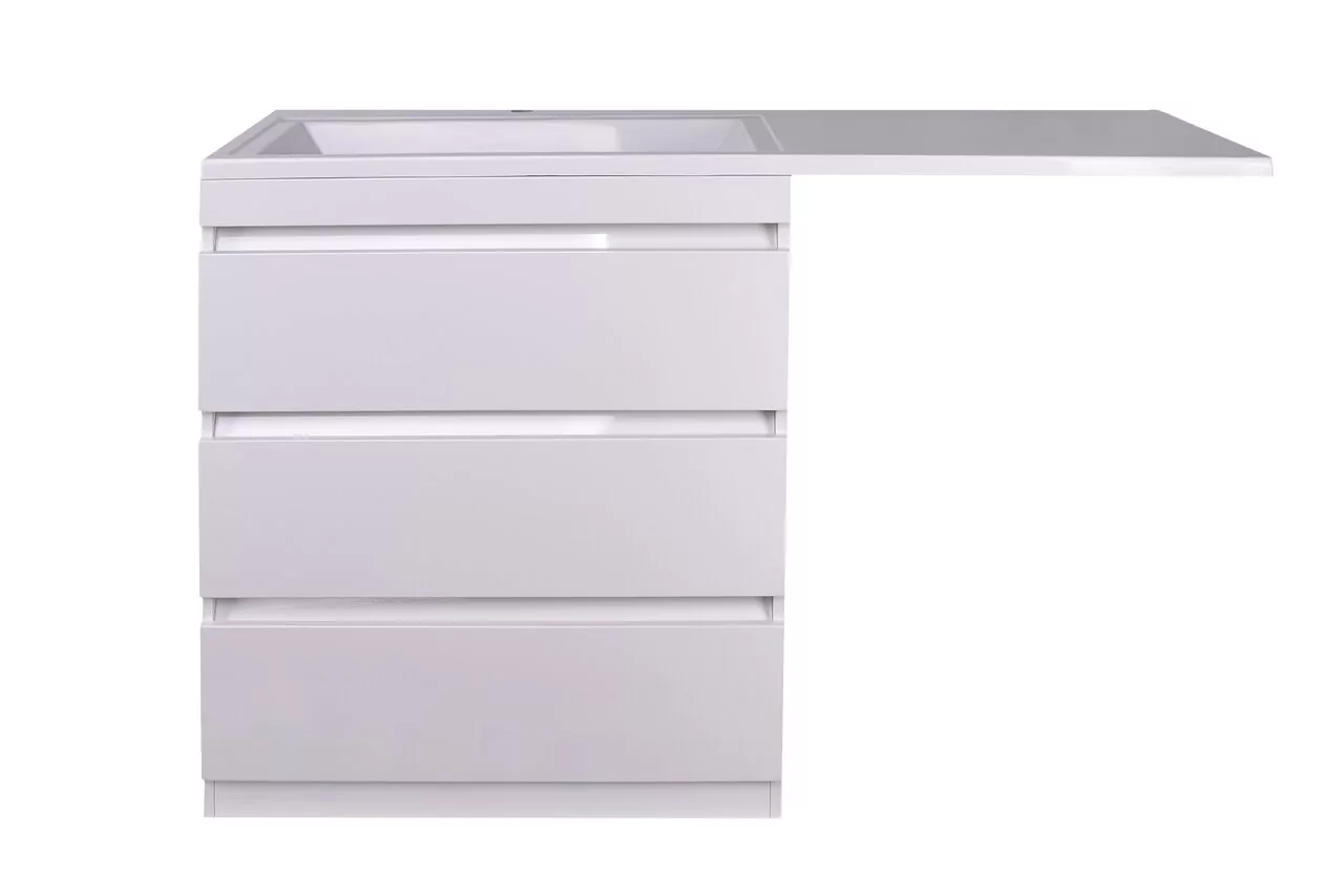 фото Тумба напольная Style Line Даллас 150 3 ящика Люкс белая PLUS 