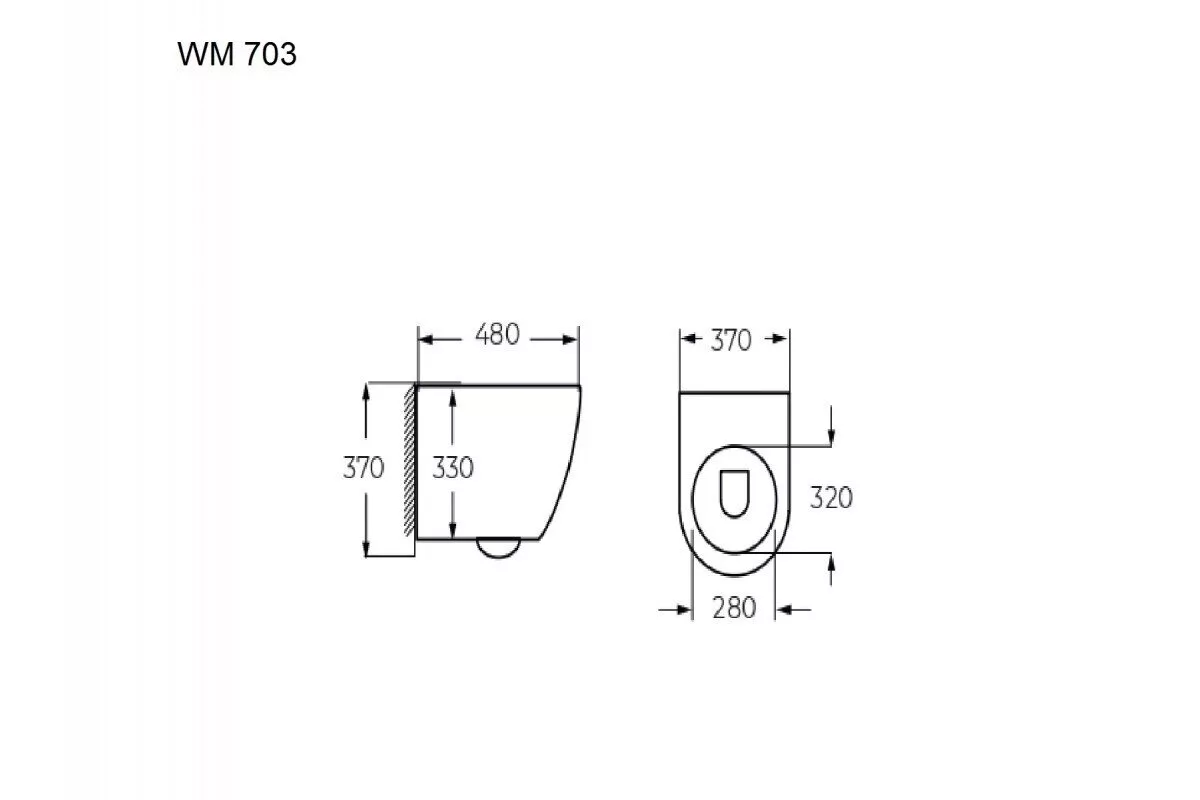 картинка Унитаз Relisan подвесной WM 703 Black 