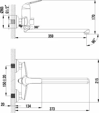 картинка Смеситель для ванны Lemark Plus Advance LM1251C 