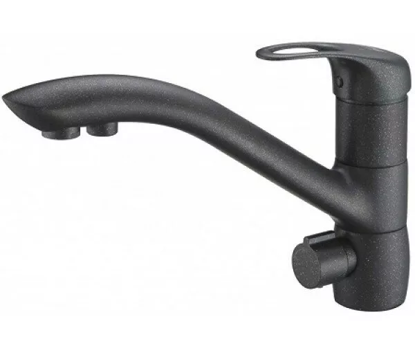 картинка Смеситель для кухонной мойки ZORG Sanitary ZR 404 KF ЧЕРНЫЙ МЕТАЛЛ 