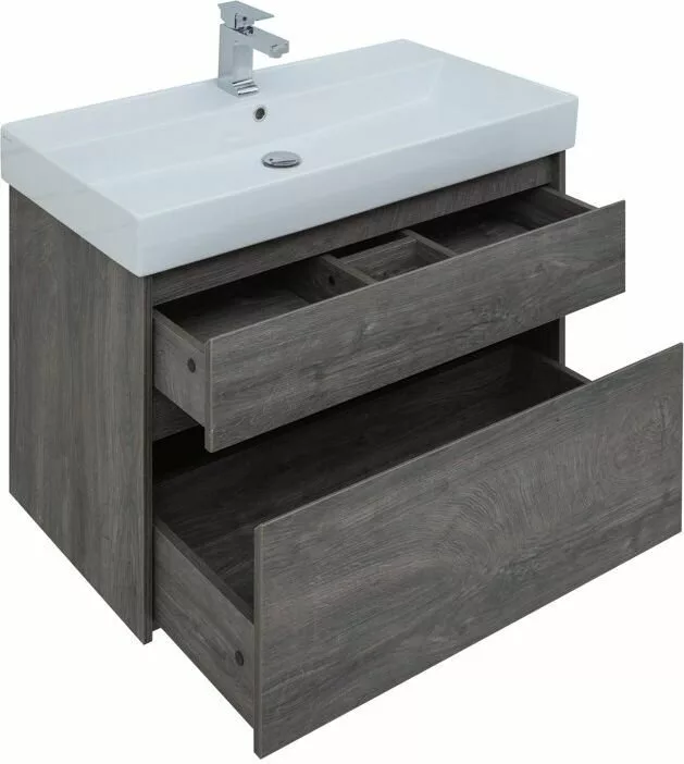 фото Тумба с раковиной Aquanet Nova Lite 90 дуб рошелье (2 ящика) арт. 00245249 