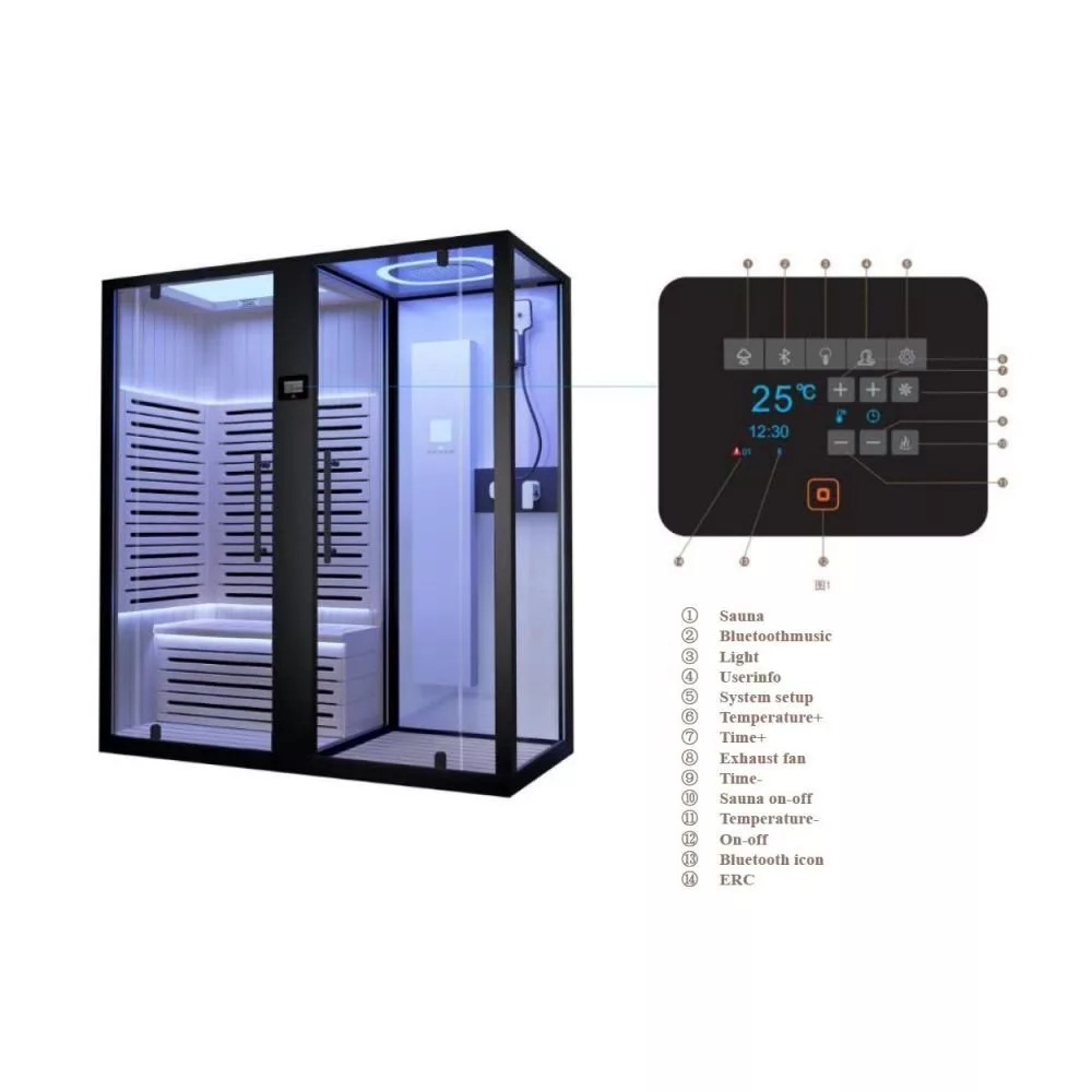 картинка Инфракрасная сауна SSWW S619A с душевой секцией 