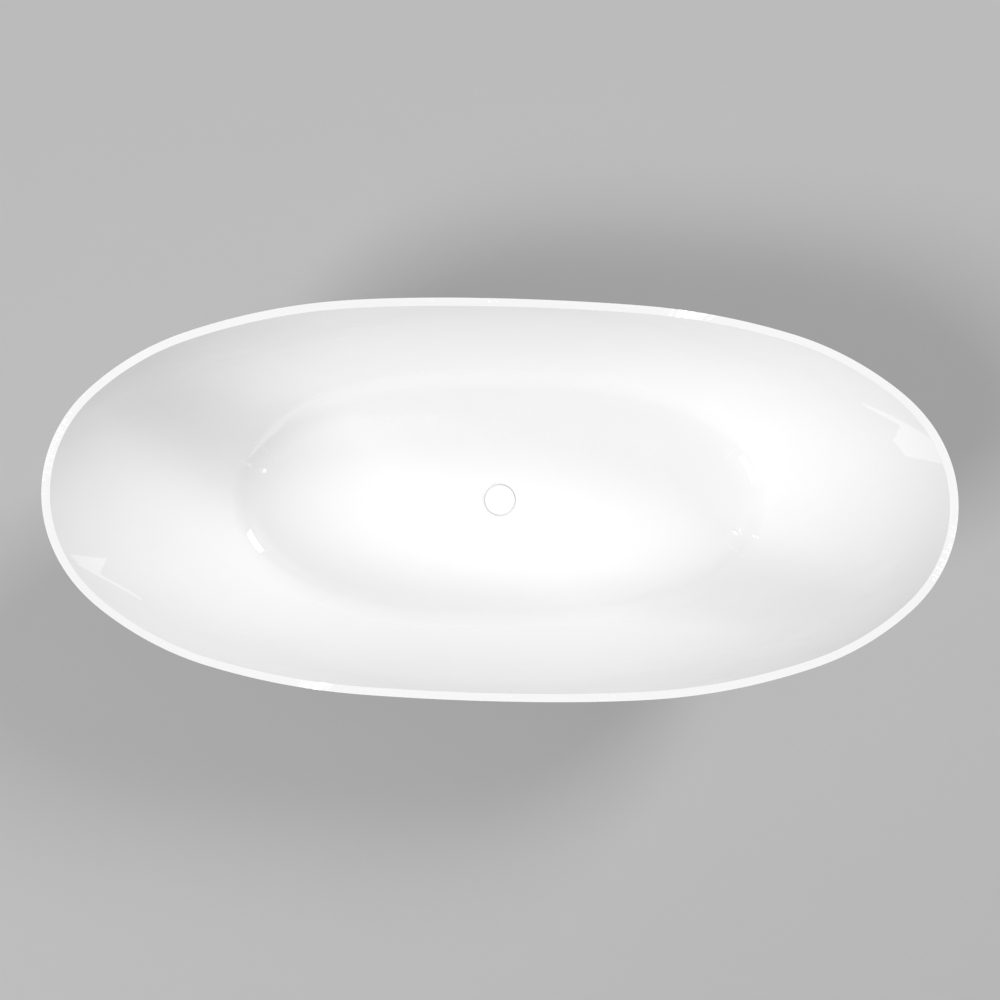 картинка Ванна WHITECROSS Ruby 170x75 белый глянец иск. камень 