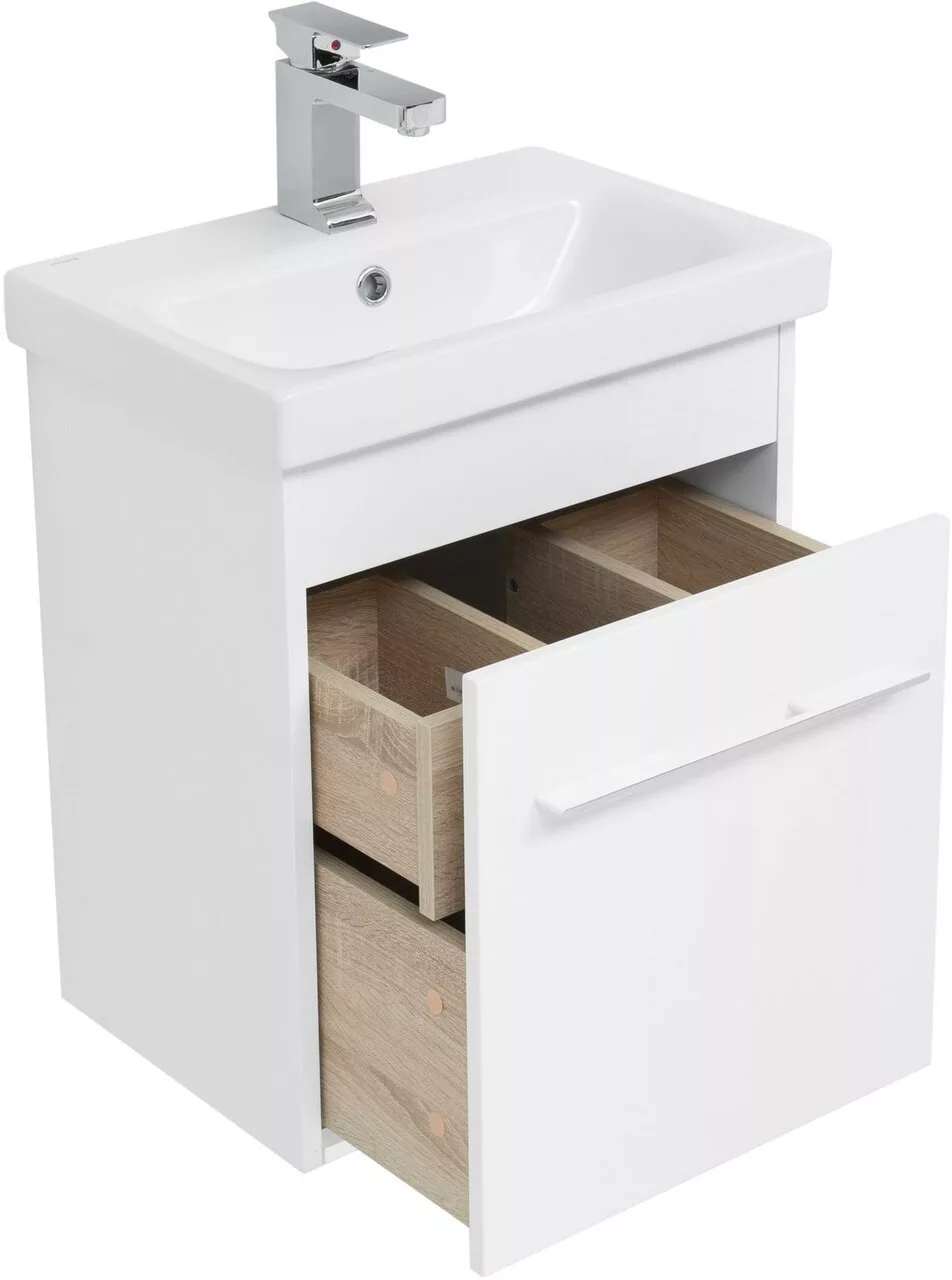 фото Тумба с раковиной Aquanet Августа 50 (Moduo Slim) белый арт. 00254069 
