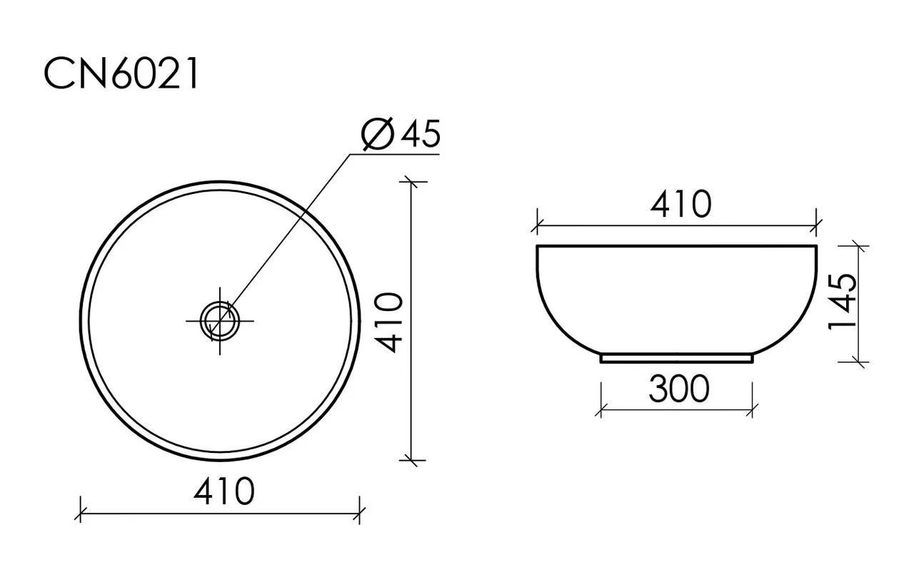 картинка Накладная раковина Ceramicanova Element CN6021 цвет белый 41х41 см 