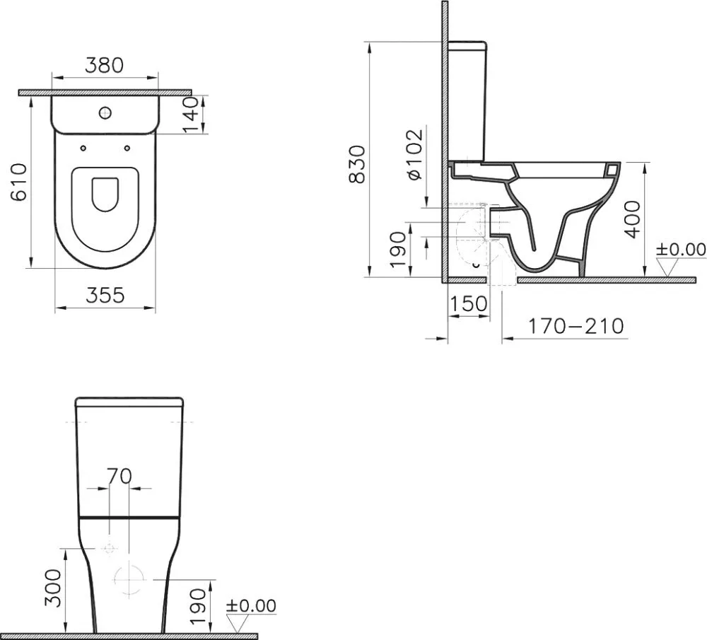 картинка Унитаз-компакт VitrA Zentrum 9012B003-7202 