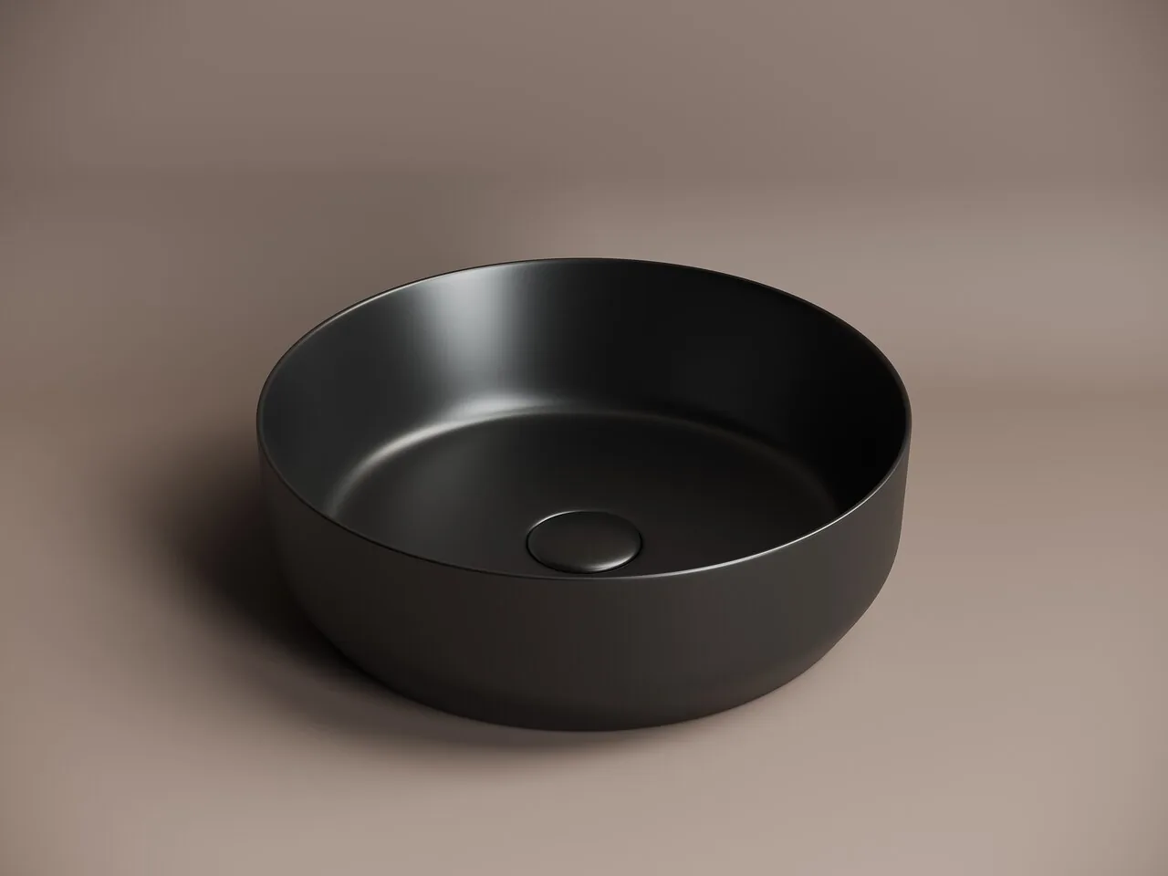 картинка Накладная раковина Ceramicanova Element CN6022MB цвет черный матовый 39х39 см 