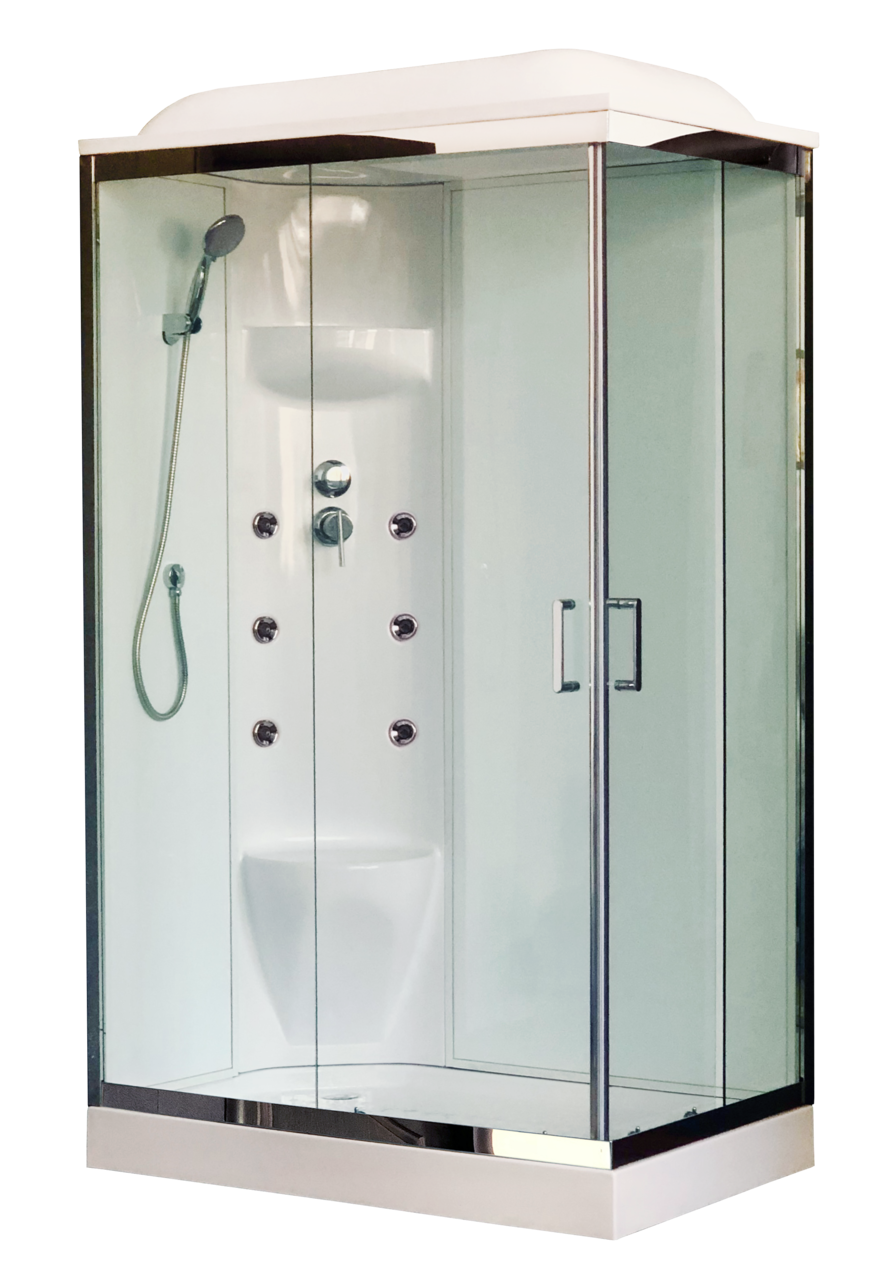 картинка Душевая кабина Royal Bath 8120HP7-WT-CH (белое/прозрачное) левая 120x80x217 