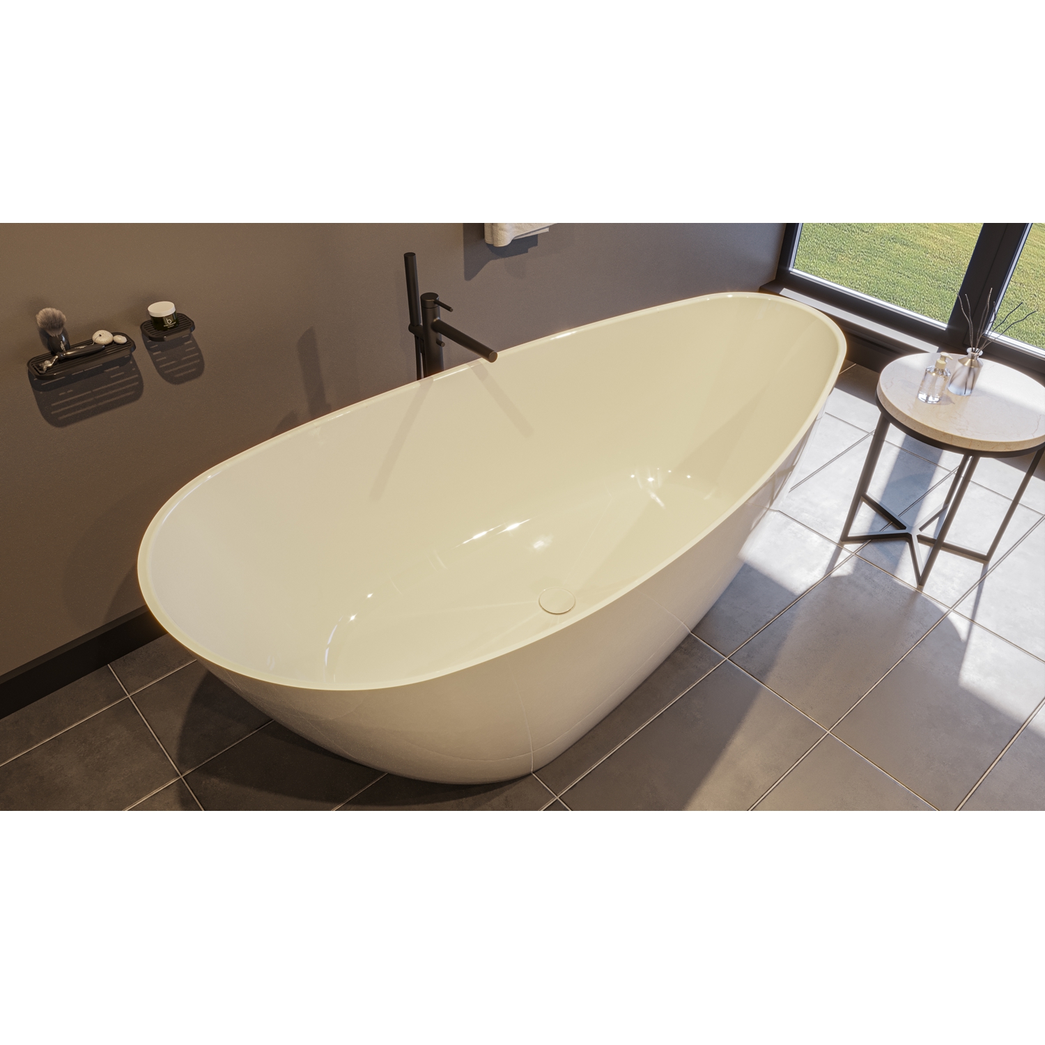 картинка Ванна WHITECROSS Spinel A 150x70 белый глянец иск. камень 