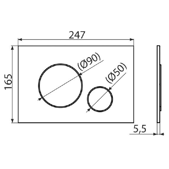 картинка Кнопка смыва AlcaPlast THIN M678 черный матовый 