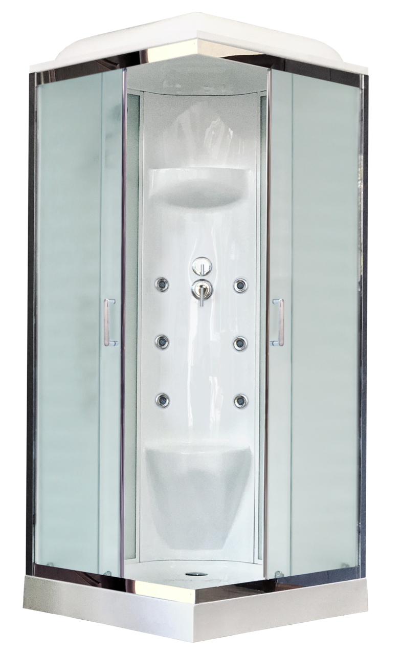 картинка Душевая кабина Royal Bath 90HP7-WC-CH (белое/матовое) 90x90x217 