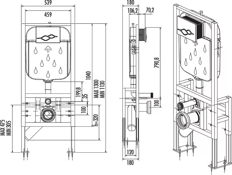 картинка Инсталляция для унитаза Creavit FGR6004 (от сети) 