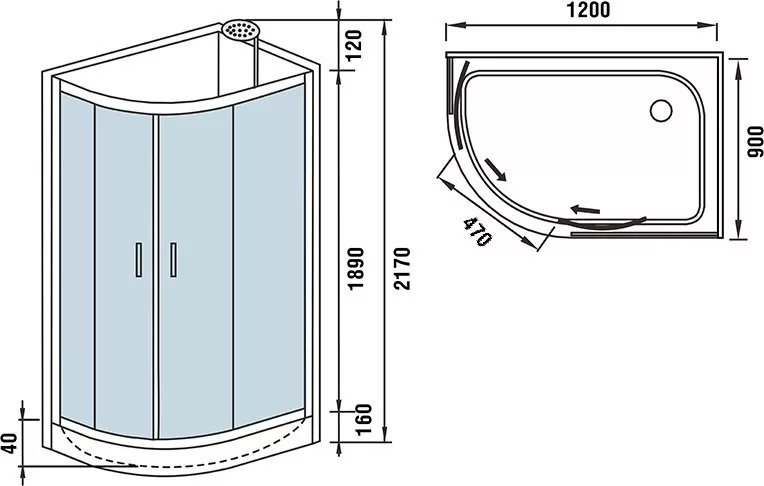 Душевая кабина WeltWasser WW500 WERRA 1201 R купить в Москве | Цена 51 ...