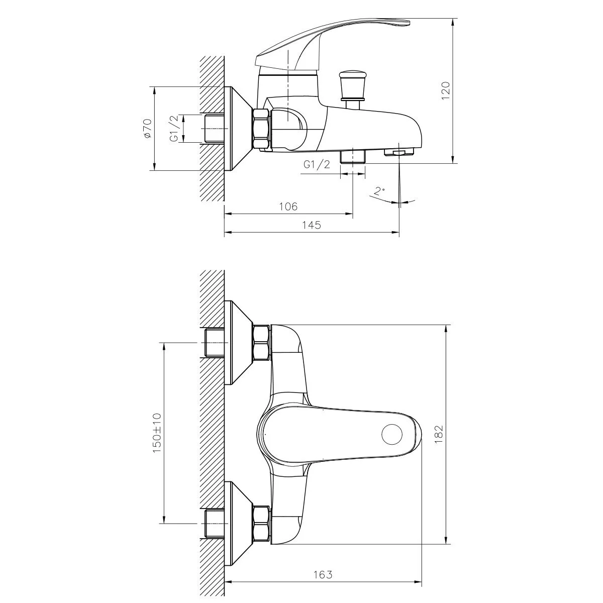 картинка Смеситель для ванны DECOROOM DR71035 