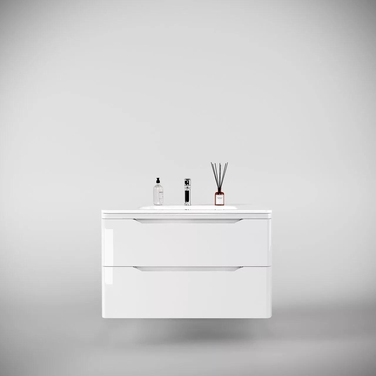 картинка Тумба подвесная Style Line El Fante Марелла 90 Люкс антискрейтч белый глянец  в ванную комнату