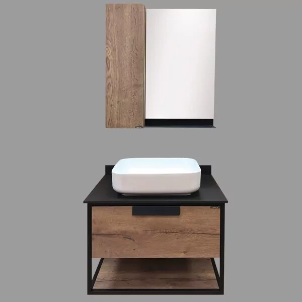 фото Тумба с раковиной Comforty Кёльн 75 дуб темный 