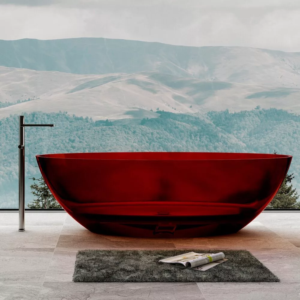картинка Прозрачная ванна ABBER Kristall AT9702Rubin красная 