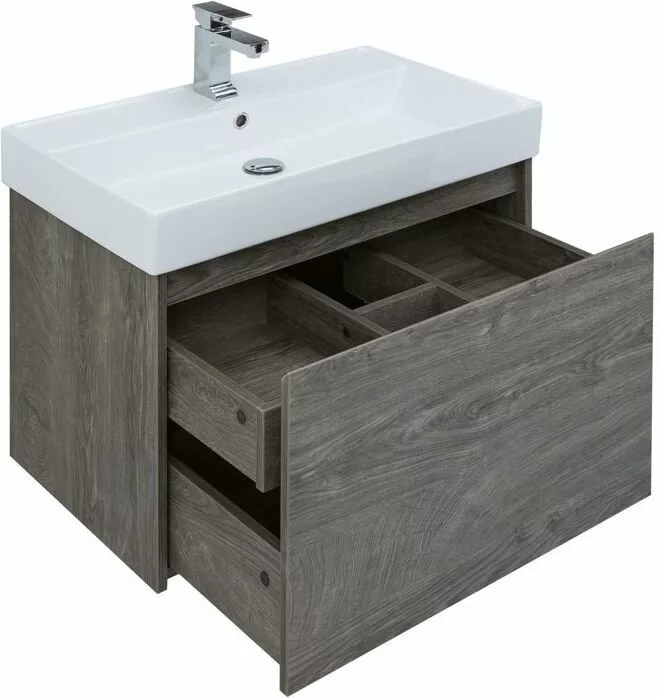 фото Тумба с раковиной Aquanet Nova Lite 75 дуб рошелье (1 ящик) арт. 00245242 