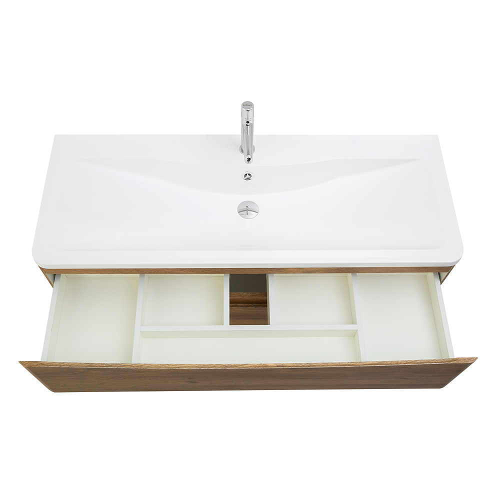 фото Тумба с раковиной подвесная BelBagno ACQUA 120 Rovere Rustico, раковина белая 