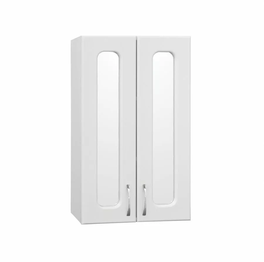 фото Шкаф подвесной Style Line Эко Стандарт 48 белый с зеркальными вставками ЛС-00000352 