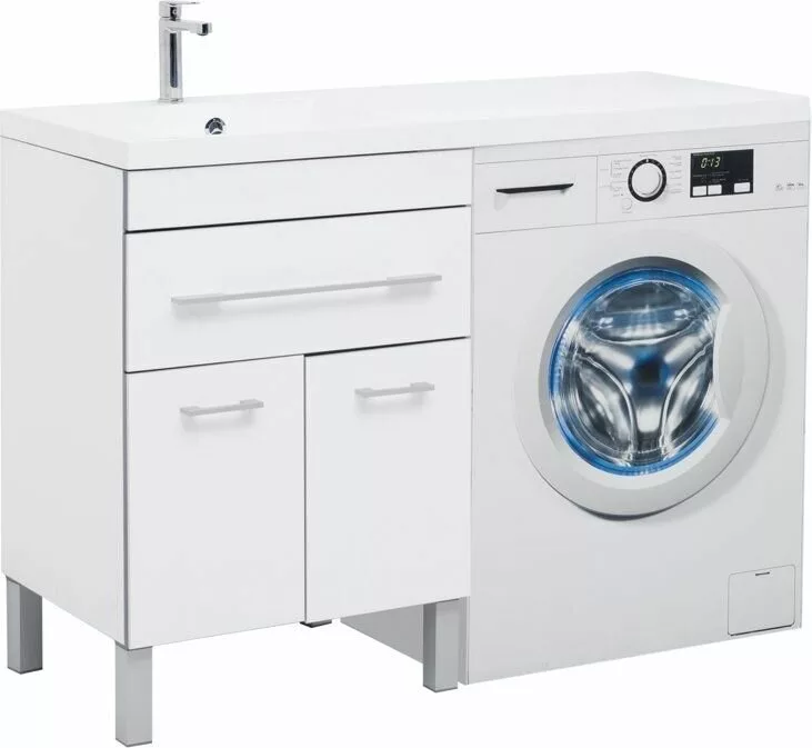 фото Тумба с раковиной Aquanet Верона 120 L белый (напольная, 1 ящик, 2 дверцы) арт. 00239947 