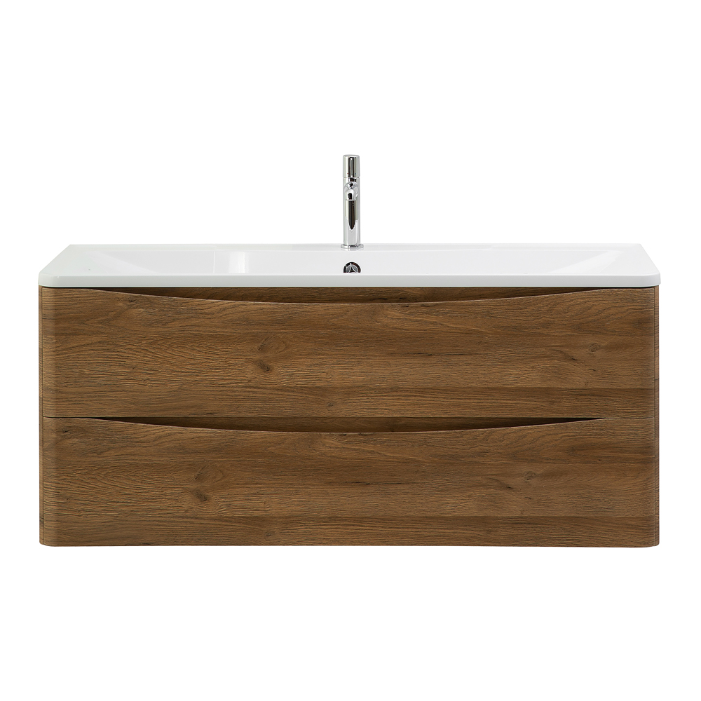 фото Тумба с раковиной подвесная BelBagno ACQUA 120 Rovere Rustico, раковина белая 