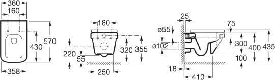 картинка Унитаз подвесной Roca Dama-N 346787000 