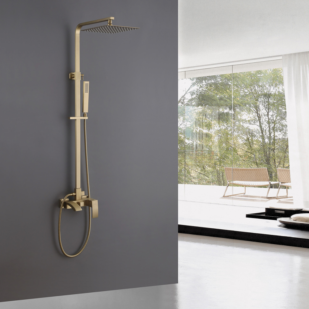 картинка Душевая стойка ABBER Wasserfall AF8616G с изливом золото матовое 