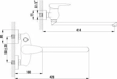 картинка Смеситель для ванны Lemark Status LM4417C 