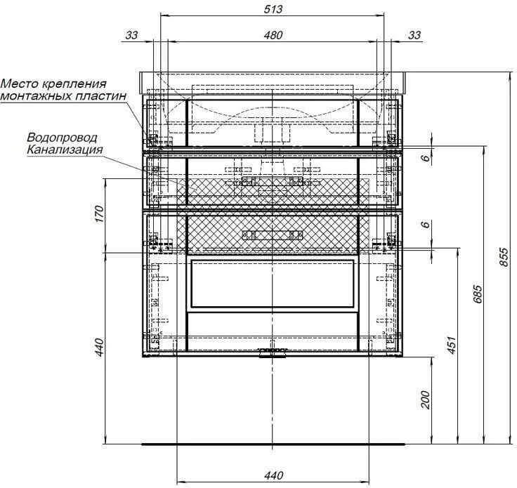 фото Тумба с раковиной Aquanet Рондо 60 белый антик (2 ящика) арт. 00212723 