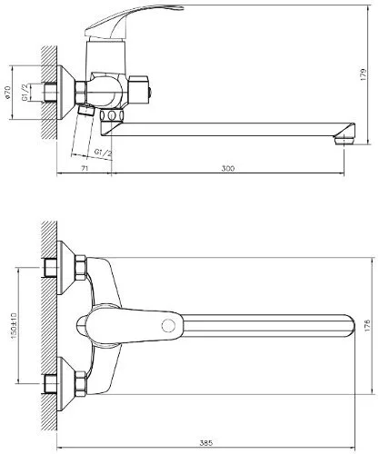 картинка Смеситель для ванны DECOROOM DR71043 