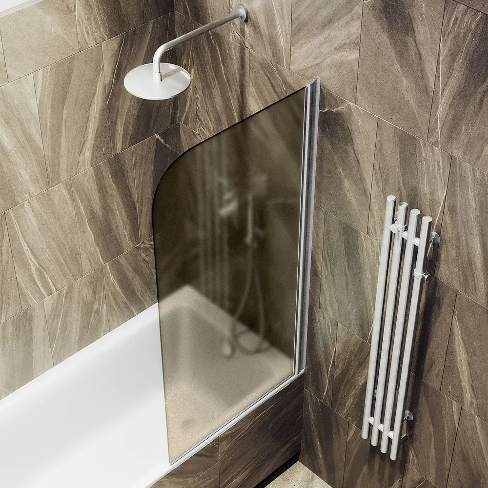 картинка Шторка для ванны поворотная на монопетле Maybah Glass MGV-640-5 900х1400 мм стекло бронза матовая 
