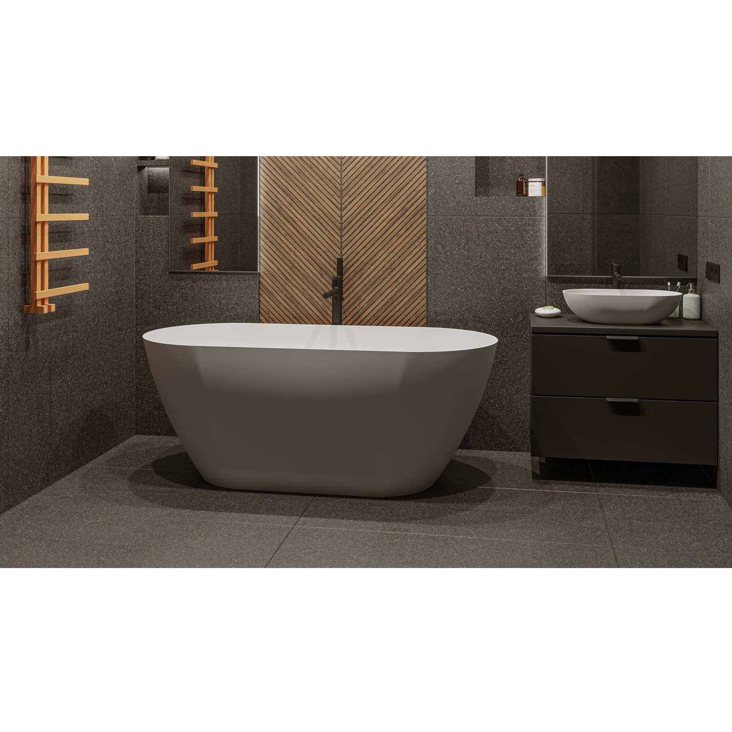 картинка Ванна WHITECROSS Coral A 165x75 белый мат иск. камень 