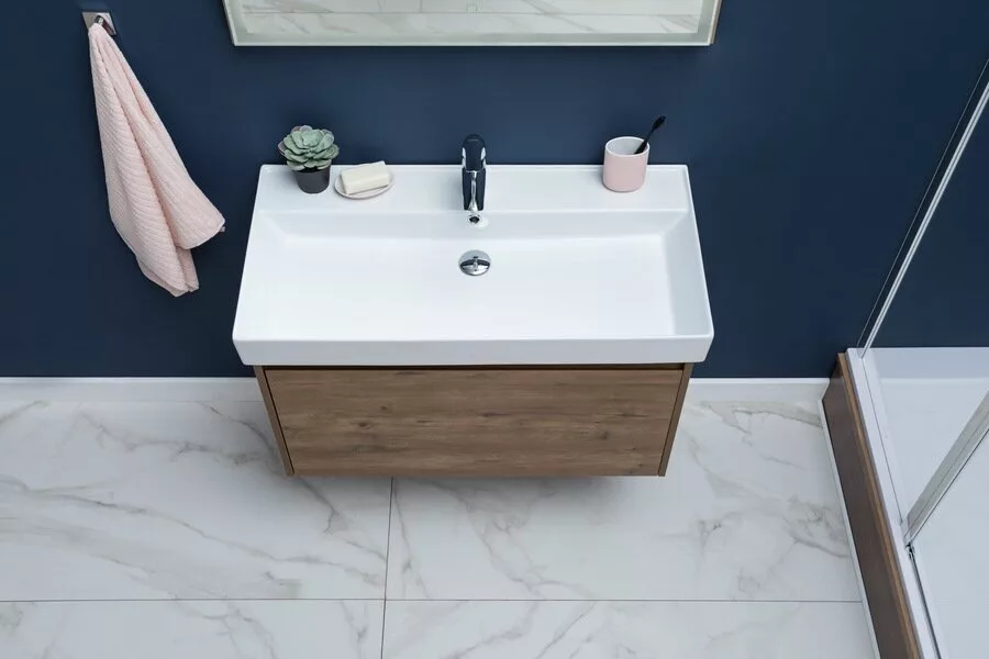фото Тумба с раковиной Aquanet Nova Lite 90 дуб рустикальный (1 ящик) арт. 00254698 