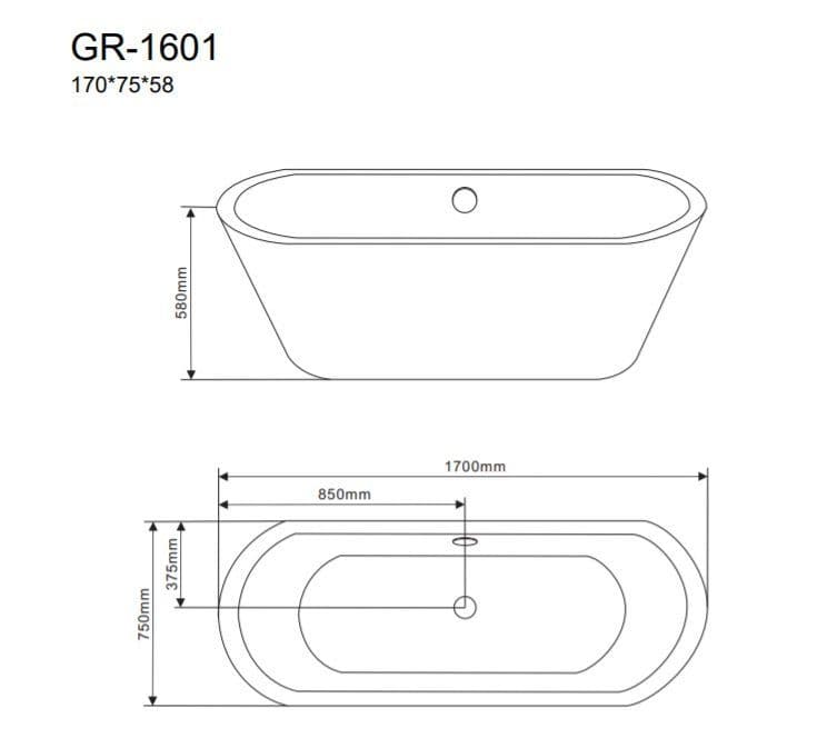 картинка Акриловая ванна Grossman GR-1601 