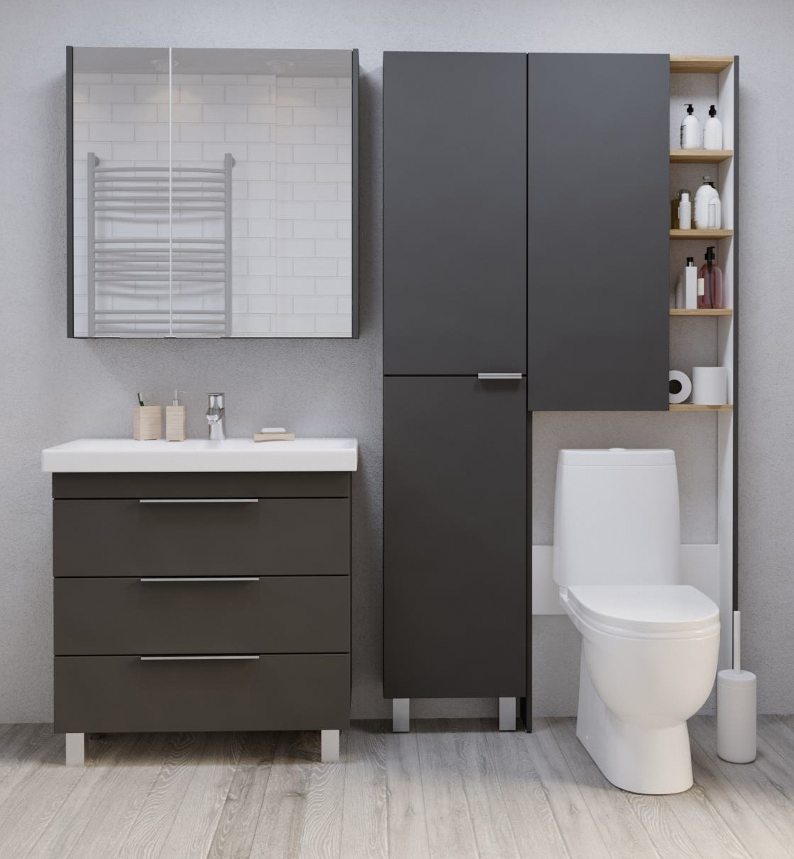 картинка Тумба 1Marka Gaula 80Н У92547 Black  в ванную комнату