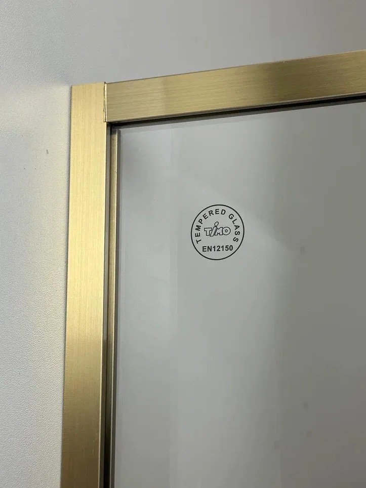 фото Душевая дверь Timo TDSS-120/17C-8L 1200х2000 профиль матовое золото + торцевое стекло TSS-900/17C-8 900х2000 