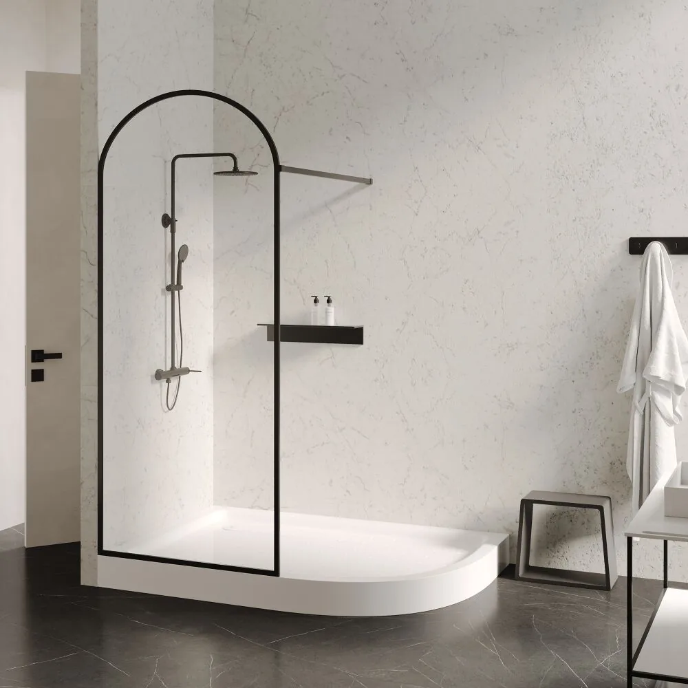 фото Душевой поддон ABBER AD3E109 L 100х90 асимметричный акриловый белый 