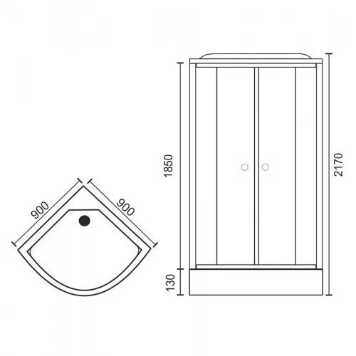 картинка Душевая кабина Royal Bath 90HK6-WT-CH (белое/прозрачное) 90x90x217 