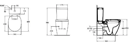 картинка Унитаз-компакт Ideal Standard Connect AquaBlade E042901 