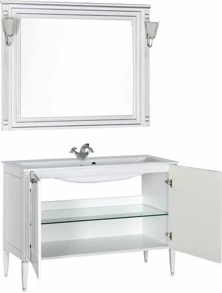 фото Мебель для ванной Aquanet Паола 120 белый/серебро (литьевой мрамор) арт.00182131 